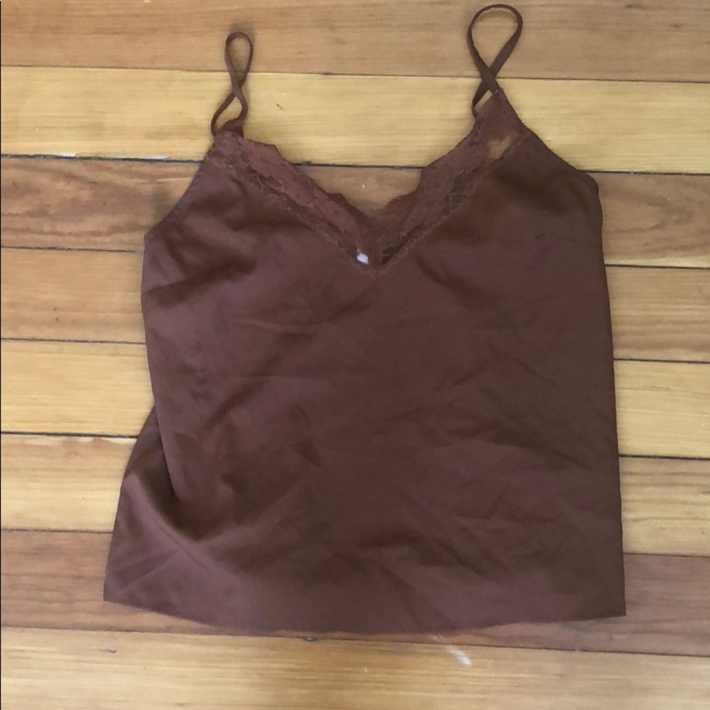 Burnt orange lace cami